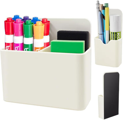 KITANIS Magnetic Pen Holder,2 Pack Magnetic Dry Erase Marker Holder with Generous Compartments,Strong Magnet Storage Marker Pen Pencil Organizer for Refrigerator,Whiteboard,Locker Accessories