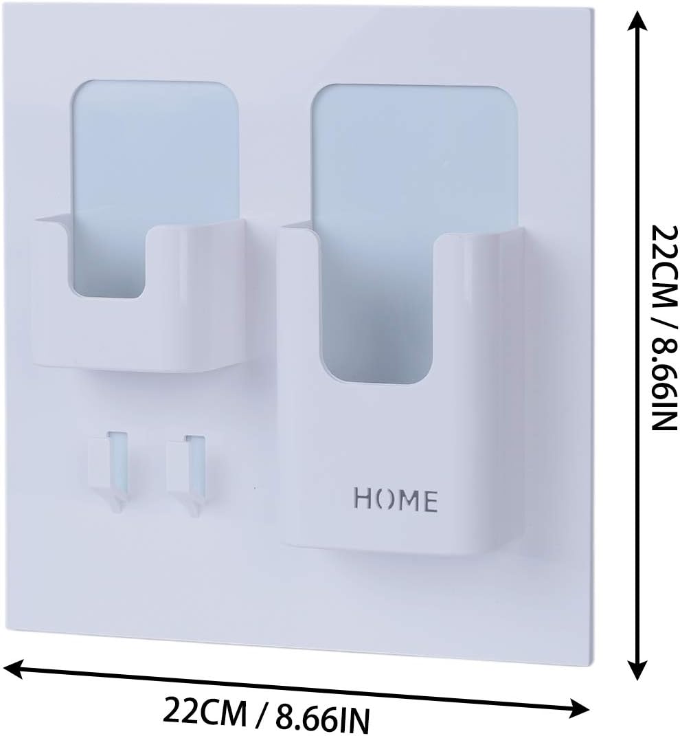 Bedside Shelf - Stick On Wall Mounted Bed Room,Dorm,Office Adhesive Floating Accessories Caddy Organizer/Holder for Phone,Glasses,Remote Control,Keys,Pens - Plastic Material- White