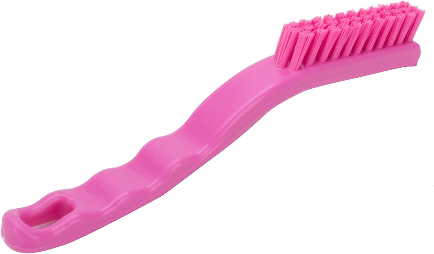SPARTA Grout Brush with Stiff Nylon Bristles, 8 Inch, White | Flo-Pac, Stiff Crimped Nylon Bristles, 2.75-Inch Brush Section, Narrow Crevices, BPA Free