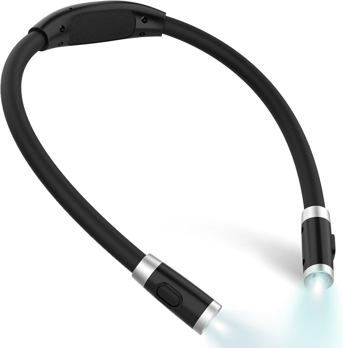 LEDGLE Neck Book Light for Reading Rechargeable,Long Arm,6 Brightness-Black