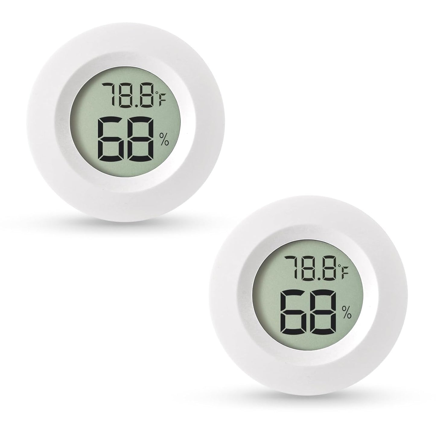 Atogou 3-Pack Mini Hygrometer & Thermometer, Indoor Digital Humidity Meter | ℉/℃, Outdoor Gauge Temperature for Home, Office, Reptile, Car, Greenhouse, Lab, Terrarium, Cellar.. A01 White