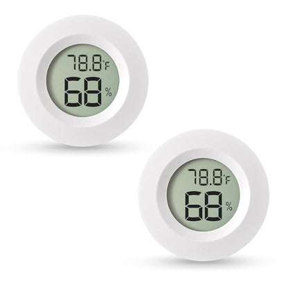 Atogou 3-Pack Mini Hygrometer & Thermometer, Indoor Digital Humidity Meter | ℉/℃, Outdoor Gauge Temperature for Home, Office, Reptile, Car, Greenhouse, Lab, Terrarium, Cellar.. A01 White