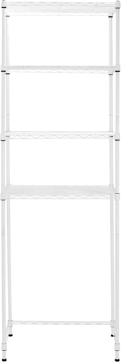 Zvyteay 4 Tier Mini Fridge Shelf Adjustable Height Storage Shelf Metal Storage Rack Mini Fridge and Microwave Stand for Dorm, Kitchen, Office, White