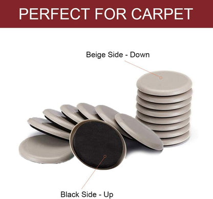 Furniture Sliders, 20pcs-3 1/2” Furniture Sliders for Carpet, Furniture Pads Hardwoods Floors, Heavy Duty Furniture Movers Sliders, Reusable Furniture Moving Pads, Floor Protectors for Carpet