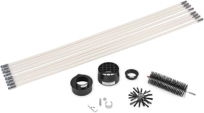 Dryer Vent Duct Cleaning Kit - Gardus RLE202 LintEater Rotary Dryer Vent Cleaner Kit, Removes Lint, Dryer Vent Cleaning System Extends Up to 12’ with 4 Flexible 3' Rods, Air Duct Cleaning Tools