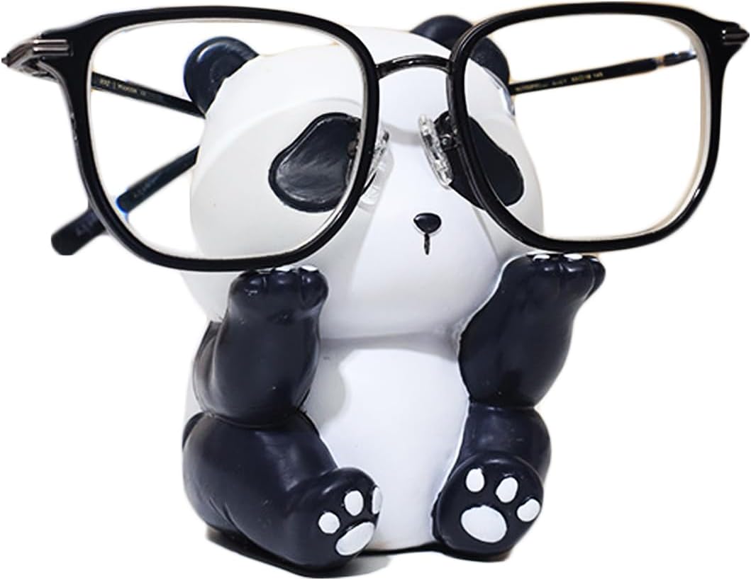 Cute Panda Glasses Display Stand for Nightstand, Funny Decorative Eyeglass Sunglass Holder, Home Office Desk Decoration (Handstand Panda)