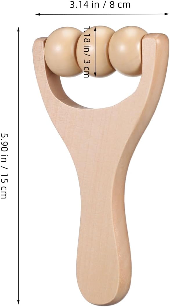 Healifty Wooden Foot Massage Roller 2-Pack Handheld Massage Tool for feet Neck Shoulders Back Legs Arms and Face Smooth Natural Material Compact Daily Use Acupoint Massager