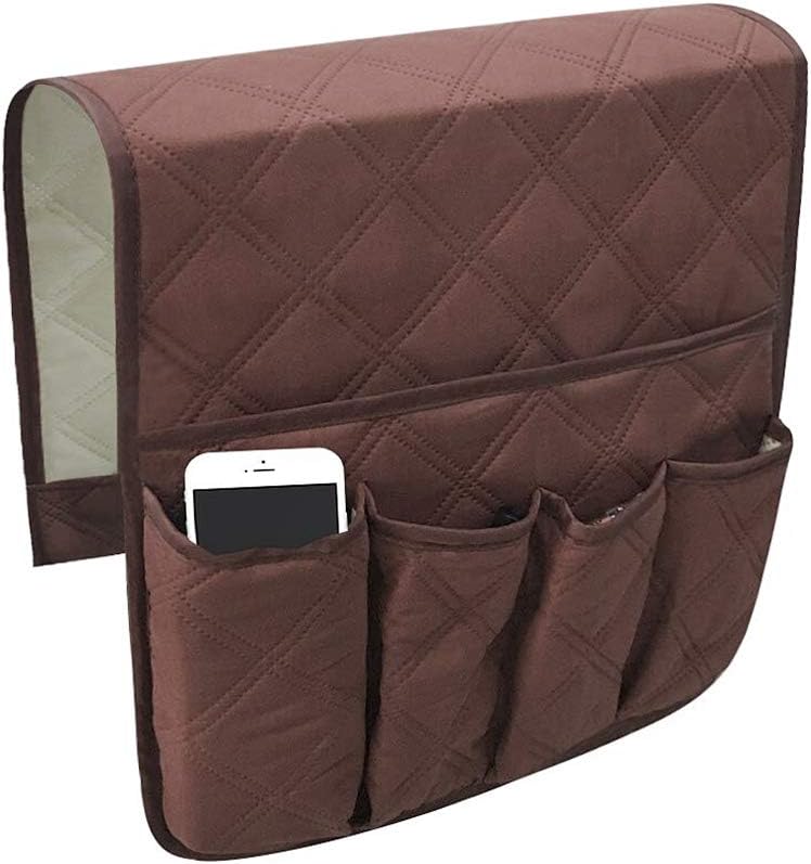 Couch Sofa Armrest Organiser Arm Chair Caddy Bedside Storage Pocket with 8 Pockets TV Remote Holder Bed Storage Pocket Bag for Cellphone Tablet Notepad Book Magazines DVD Glasses