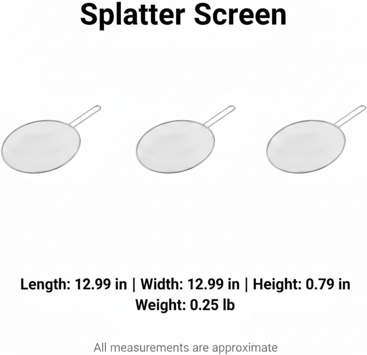 Stainless Steel Splatter Screen for Frying Pan, 13 Inch Mesh Oil Guard to Keep Stovetop Clean (1 Piece)