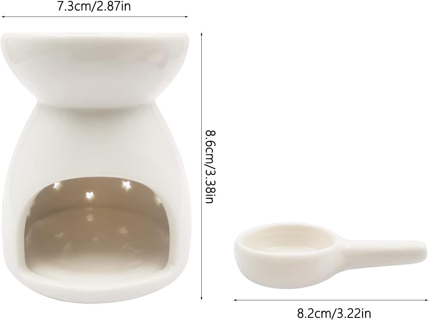 Ceramic Tea Light Candle Holder, Oil Burner for Scented Oil, Tealight Wax Warmer Decoration for Bedroom,Living Room,Balcony,Patio Tabletop Star Birthday Wedding Gift
