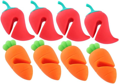 Angoily Pot Lid Lifter 8-Pack Silicone Spill Proof Boil Stoppers Heat Resistant Raised Edge Pot Lid Holders for Kitchen Cooking Food-Grade Spill Stoppers