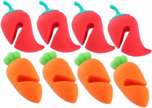 Angoily Pot Lid Lifter 8-Pack Silicone Spill Proof Boil Stoppers Heat Resistant Raised Edge Pot Lid Holders for Kitchen Cooking Food-Grade Spill Stoppers