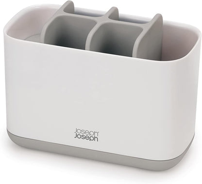 Joseph Joseph Easy-Store - Compact Toothbrush Holder Caddy Bathroom Storage , Grey/White, Regular