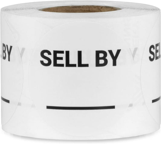Sell By/Expiration Food Date Labels (1.5 inch, Round - 300 Labels)