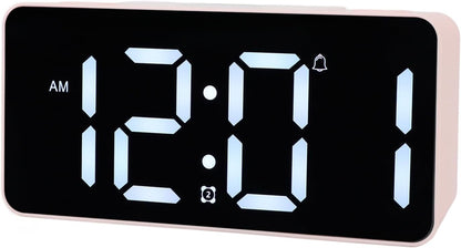 Pongnas Vibrating Alarm Clock with Bed Shaker for Sleepers LED Display 15 Color Modes Dual Alarms 5 Volume Levels 12 24 Hour Format Snooze Function