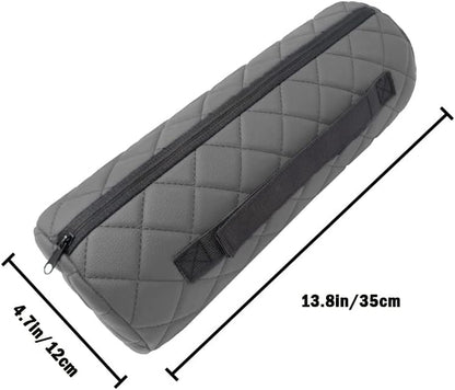 Car Neck Pillow for Pain Relief,Cars Seat Long Back Cervical Neck Support Pillow,Car Side Travel Headrest Round Roll Log Cylinder Pillows for Driving Seat,Memory Foam(Black)