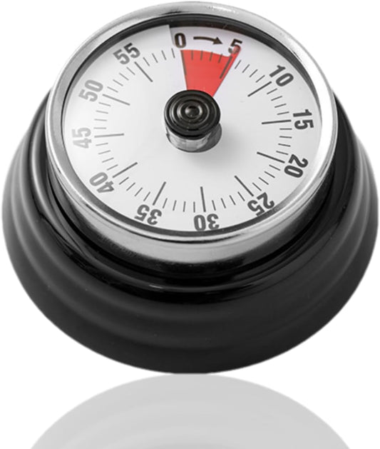 Visual Timer, 60-Minute Magnetic Mechanical Kitchen Timer Green | Stainless Steel Manual Countdown Timer with Loud Alarm for Cooking, Fitness, Office