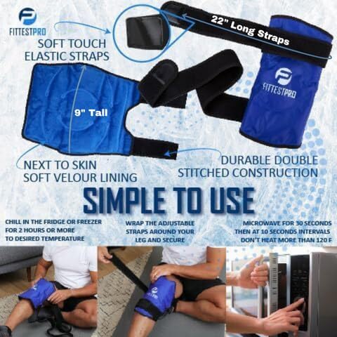 Fittest Pro Ankle Ice Pack Wrap for Swelling, Ice Pack for Injuires Reusable Cold Pack Wrap Hot Cold Therapy Ankle Ice Wrap for Sprained Ankles, Achilles Tendonitis