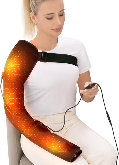 Shoulder Arm Hand Heating Pad for Pain Relief, Ultra Long Heated Wrist Wrap Heated Elbow Brace Hand Warmer for Tendonitis, Arthritis, Sports Injury Recovery, 3 Temperature Settings & Timer