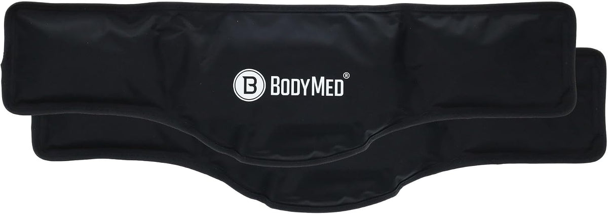 BodyMed Reusable Gel Ice Pack Cold Compress for Neck - Professional Grade Cold Therapy for Injuries, Aches, Swelling, Bruises, Sprains - 21 in. x 6 in. (Neck Contour)