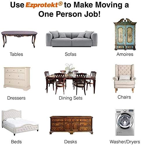 Ezprotekt Large Furniture Sliders for Carpet and Hardwood Floors, 8 Pack 9-1/2" x 5-3/4" Reusable Oval Heavy Duty Furniture Moving Pads, 4 Pcs Hard Floor Felt Sliders+4 Pcs Carpet Sliders (Beige)