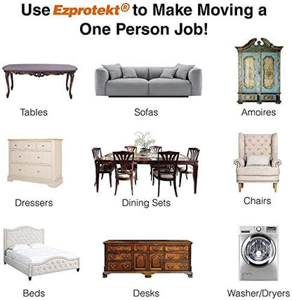 Ezprotekt Large Furniture Sliders for Carpet and Hardwood Floors, 8 Pack 9-1/2" x 5-3/4" Reusable Oval Heavy Duty Furniture Moving Pads, 4 Pcs Hard Floor Felt Sliders+4 Pcs Carpet Sliders (Beige)
