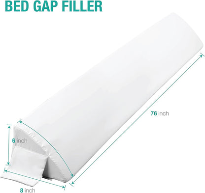 Vekkia 34" Extra-Long Wedge Pillow,7.5" Bed Wedge Pillow for Sleeping,White | Pillow Wedge Back Support for After Surgery, Idea for Acid Reflux,Snoring Relief,Removable Washable Cover&Double Side Pockets