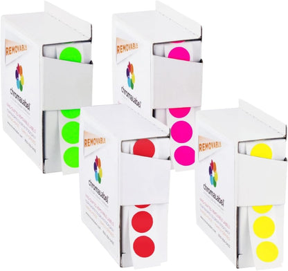 Removable Green Dot Stickers, 1/2 Inch, 1000/Box | Inventory Circle Labels with Removable Adhesive for Offices, Classrooms, Food Service, and Medical Settings. Made in USA