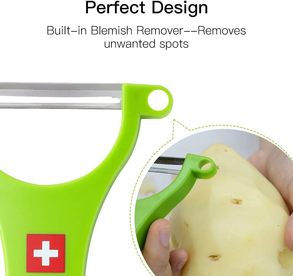 Original Swiss Made Peeler Vegetable&Fruits stainless steel blade Peeler for kitchen (GREEN-Tough skin Peeler)