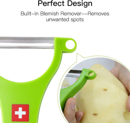 Original Swiss Made Peeler Vegetable&Fruits stainless steel blade Peeler for kitchen (GREEN-Tough skin Peeler)