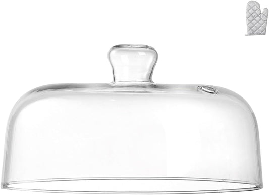 EliteVibe All Glass Microwave Cover, 10" Microwave Splatter Cover for Food