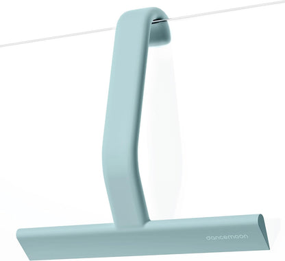 JustHang Shower Squeegee with Built-in Hook, 10-Inch Black | Award-Winning Design, All-One-Piece Soft-Touch Silicone, for Glass Door, Bathroom, Window, Mirror, Tile Wall, Car