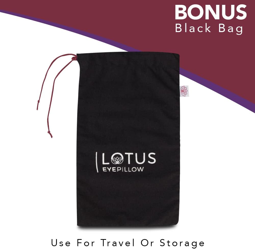 Lotus Lavender Eye Pillow - Weighted Mask for Yoga & Sleep | NOLAVA Sleep & Wellbeing App included; warm or cool headache relief; organic cotton, lavender-flaxseed fill.