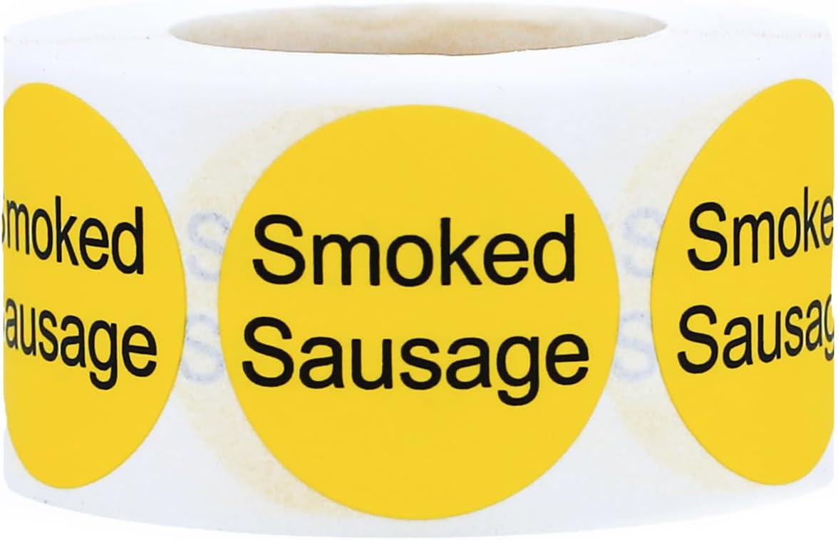 Yellow with Black Carnitas Circle Dot Adhesive Stickers, 1 Inch Round Labels, 500 Total Stickers