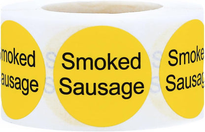 Yellow with Black Carnitas Circle Dot Adhesive Stickers, 1 Inch Round Labels, 500 Total Stickers