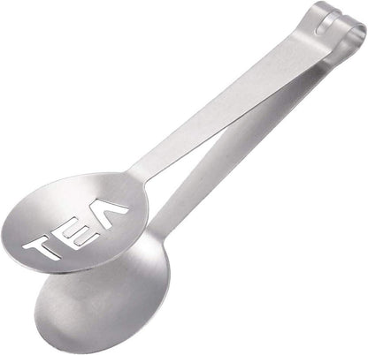 Tea Bag Squeezer (4 Pack), Stainless Steel Tea Bag Squeezer Tongs, Tea Bag Strainer Grip Holder Tea Bag Spoon Clip, Mini Tongs for Gripping Ice Cubes, Sugar and Lemon Slices