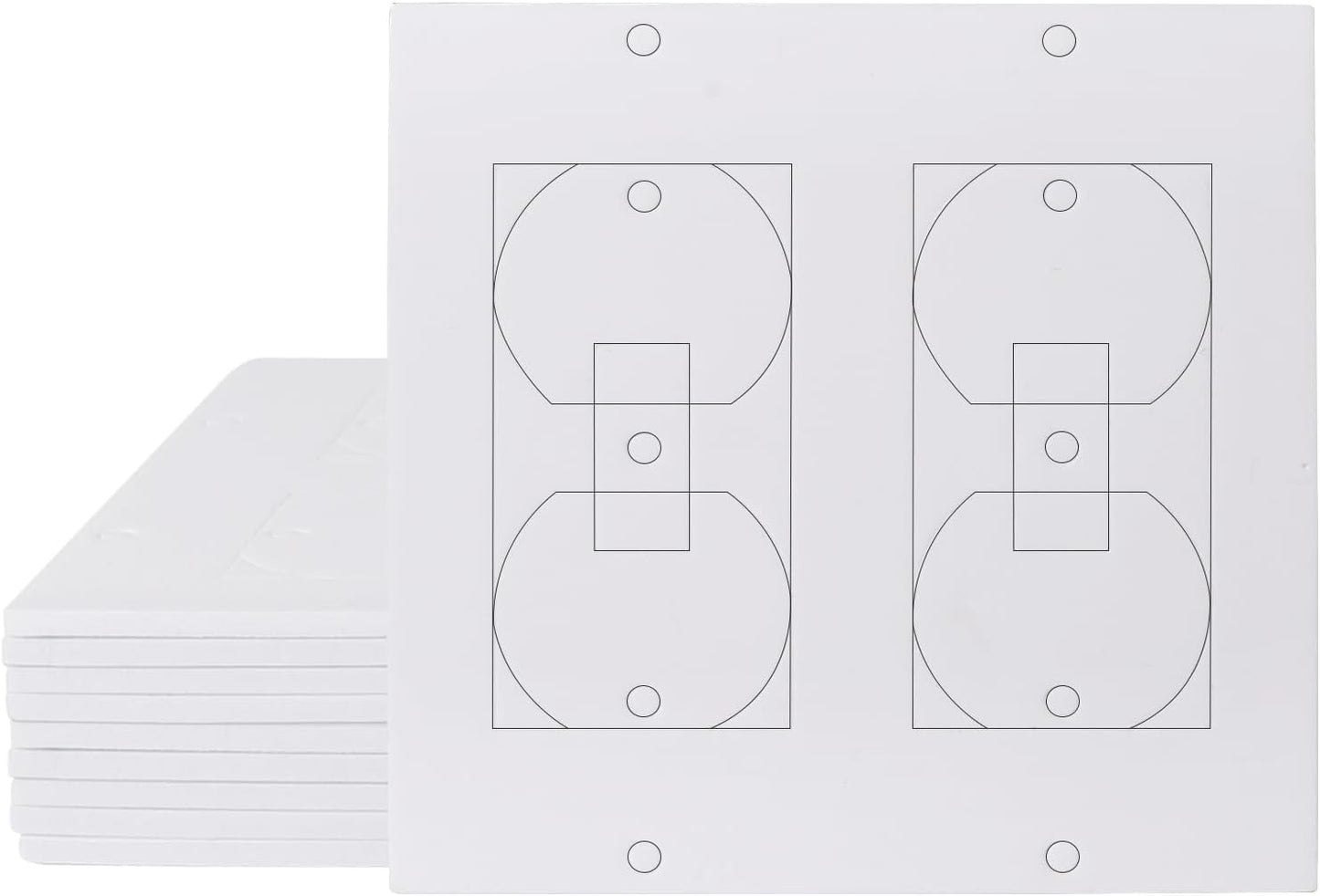 Outlet Insulators Draft Sealers - 4 Sizes EVA Foam Socket Insulation Gaskets | Universal Electric Switch Wall Plate Covers for Energy Saving, Draft Blocking (White, Single 20 Pack)