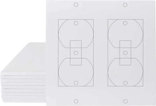 Outlet Insulators Draft Sealers - 4 Sizes EVA Foam Socket Insulation Gaskets | Universal Electric Switch Wall Plate Covers for Energy Saving, Draft Blocking (White, Single 20 Pack)