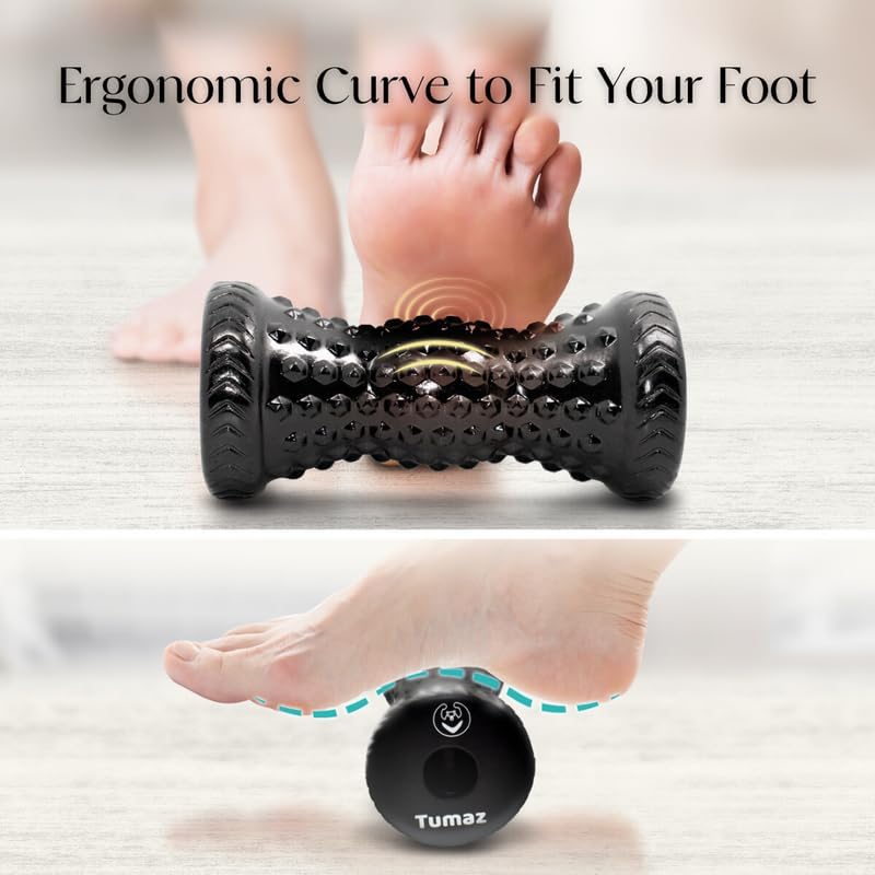 Tumaz Foot Roller & Massage Ball 3-in-1 Set | Foot Roller, Spiky & Lacrosse Balls | Ergonomic Design | Deep Tissue Massage | Foot Relaxation & Recovery