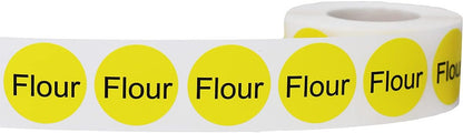 Yellow Flour Circle Dot Adhesive Stickers, 1 Inch Round Labels, 500 Total Stickers