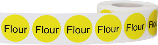 Yellow Flour Circle Dot Adhesive Stickers, 1 Inch Round Labels, 500 Total Stickers