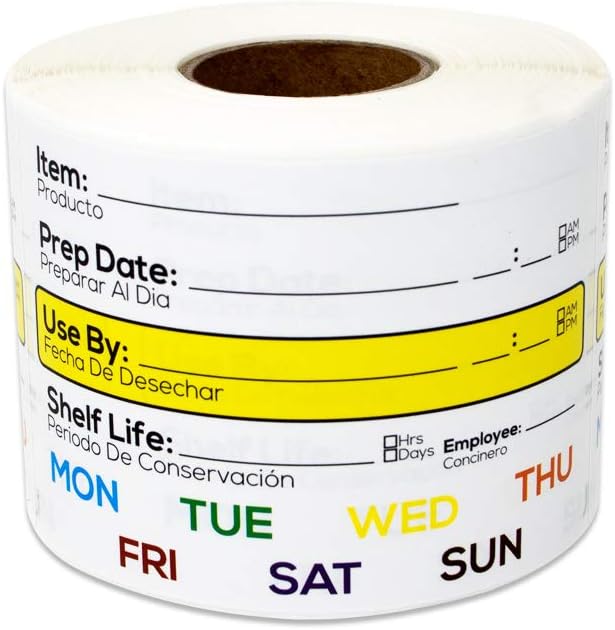 Shelf Life Food Rotation Labels, 2" x 3", 300 Count | Expiration, Use By, Best By Labels with Write-In Blanks, Freezer Storage, Containers, 1 Pack