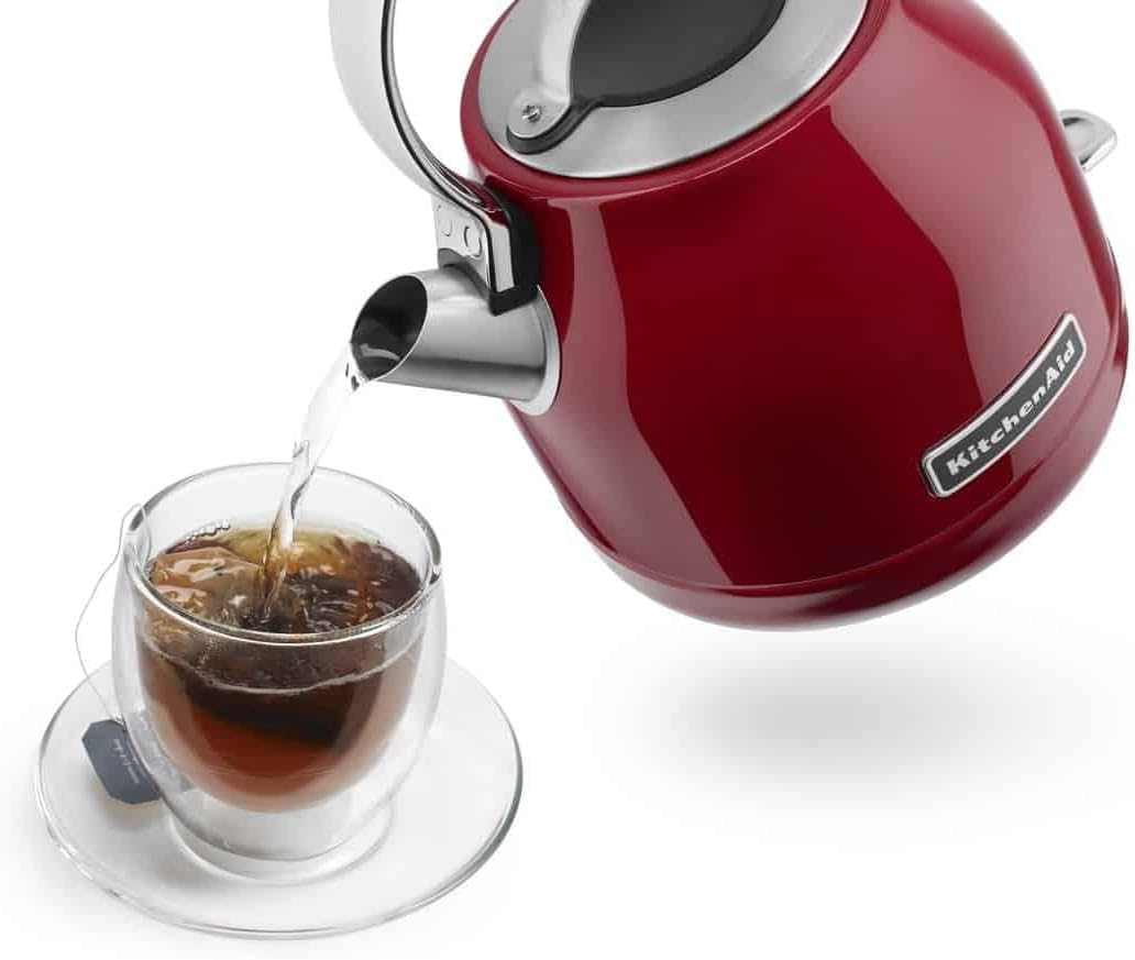 KitchenAid 1.25L Electric Kettle KEK1222, Empire Red | Removable Lid for Easy Filling, Stainless Steel Design, Convenient Pouring Spout, Compact Design