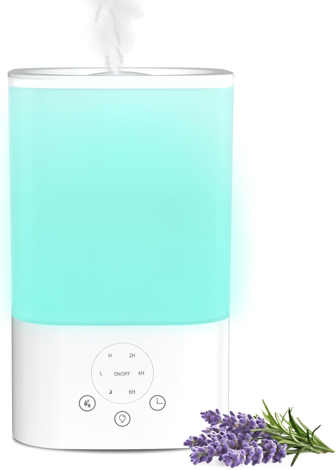 Cool Mist Humidifiers for Bedroom,3.2L Humidifiers for Baby Nursery＆Plants,7-Color Light,Oil Diffuser,Top Fill,360°Nozzle,Timer,24DB Quiet,BPA Free,Tap to Operate,White