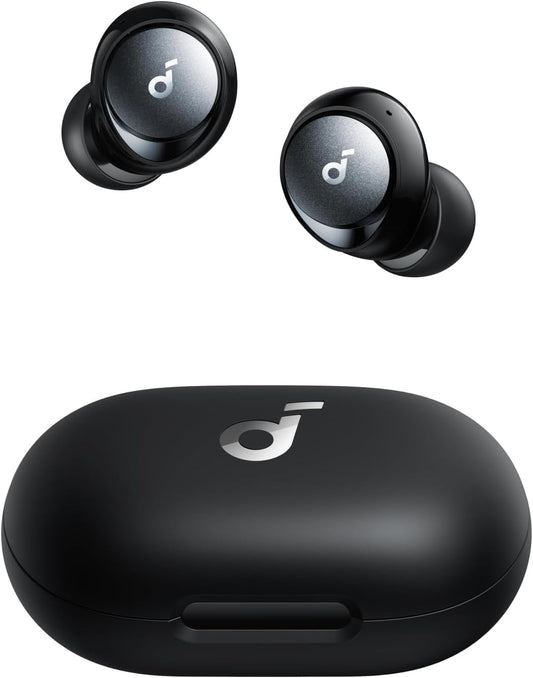 soundcore by Anker Space A40 Auto-Adjustable Active Noise Cancelling Wireless Earbuds, Reduce Noise by Up to 98%, 50H Playtime, Hi-Res Sound, Comfortable Fit, App Customization, Wireless Charge (Blue) | Reduce Noise by Up to 98%, Ultra Long 50H Playtime,