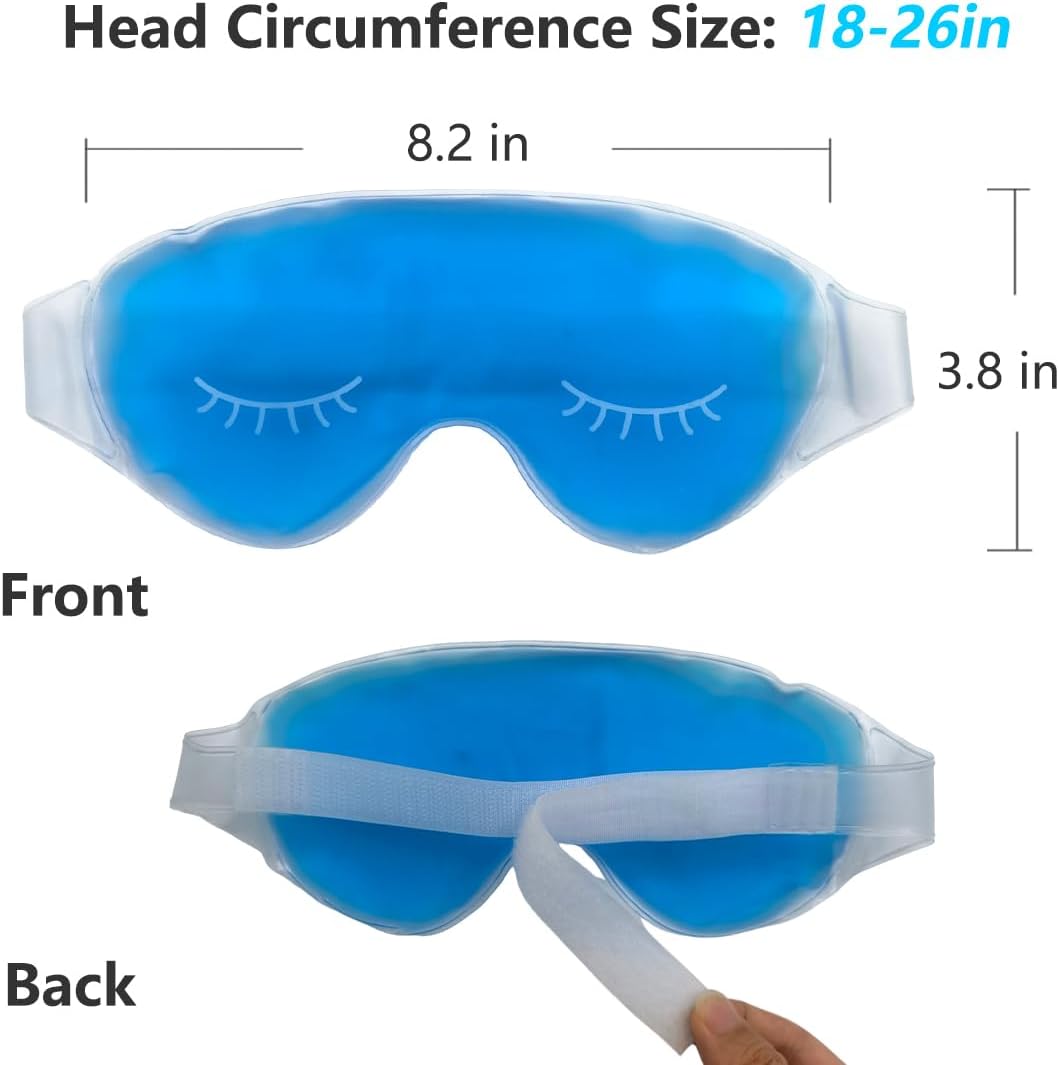 Cooling Eye Mask, Reusable Cold Eye Mask for Hot Cold Treatment for Eye Strain, Eye Swelling, Eye Redness, Puffy Eyes, Dark Circles, Smooth Fine Lines, and Eye Recover Surgery. 5 Packs