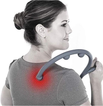 Mount Plus MP005 Back Massager Handheld Tool | Back and Neck Massager | Trigger Point Therapy Self Massage Tool | Fibromyalgia Pain Relief (1 Pack Blue)