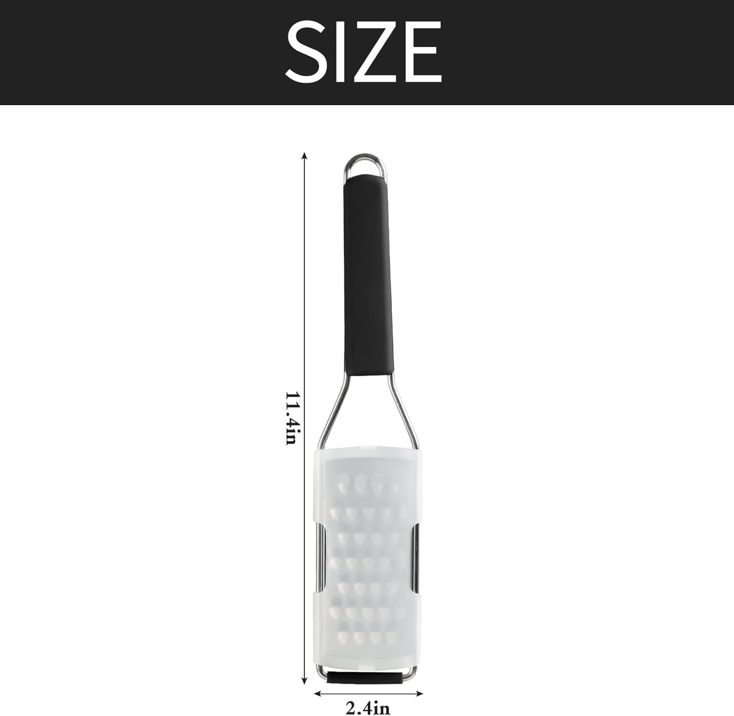Cambom Lemon Zester Grater Three-piece Suit - Heavy Duty Kitchen Tool for Parmesan Cheese, Ginger, Garlic, Nutmeg, Chocolate, Vegetables，Fruits，Stainless Steel Grater Dishwasher Safe Black | 304 Stainless Steel, Sharp Tool for Parmesan Cheese, Ginger,
