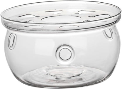 VOSAREA Glass Teapot Warmer Heating Base High Borosilicate Glass Tea Warmer for Home Use Elegant Desktop Teapot Heater Candle Holder for Loose Leaf Tea and