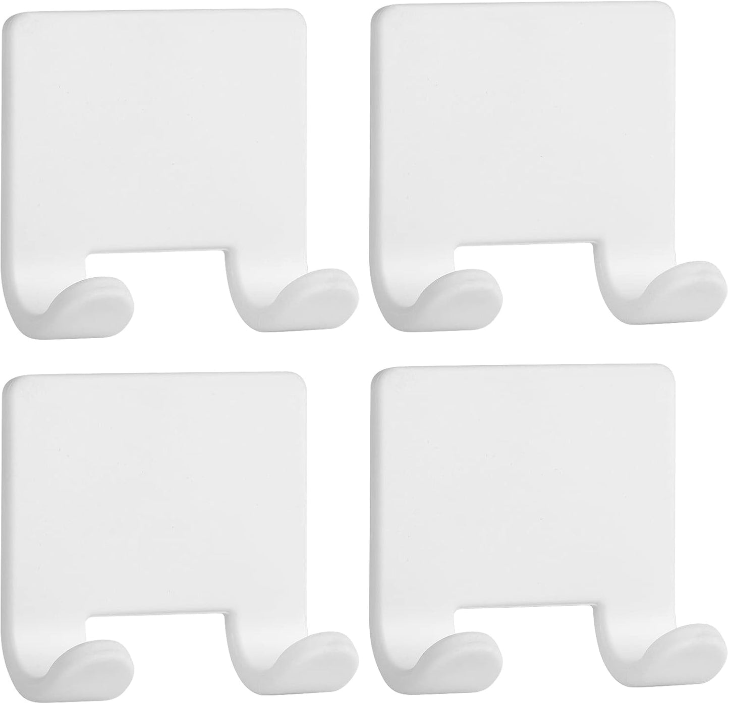 VANZAVANZU Razor Shaver Holder for Shower Wall Adhesive Hooks for Hanging, Bathroom Silicone Waterproof Shower Hooks Hair Brush Holder for Towel (2 Pack-White)